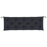 vidaXL Cuscini Panca da Giardino 2pz a Quadri Nero 150x50x7 cm Tessuto