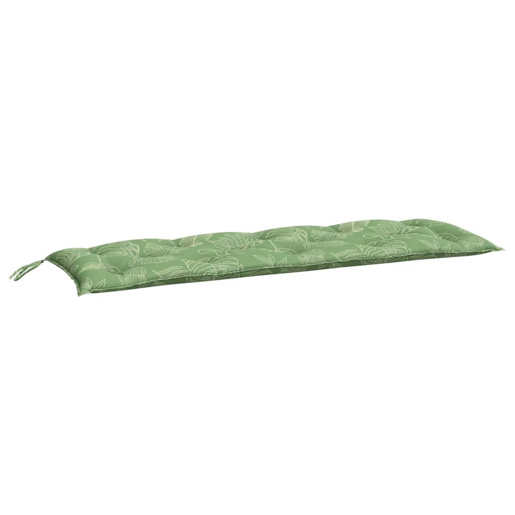 vidaXL Cuscini Panca Giardino 2 pz Motivo a Foglie 150x50x7 cm Tessuto