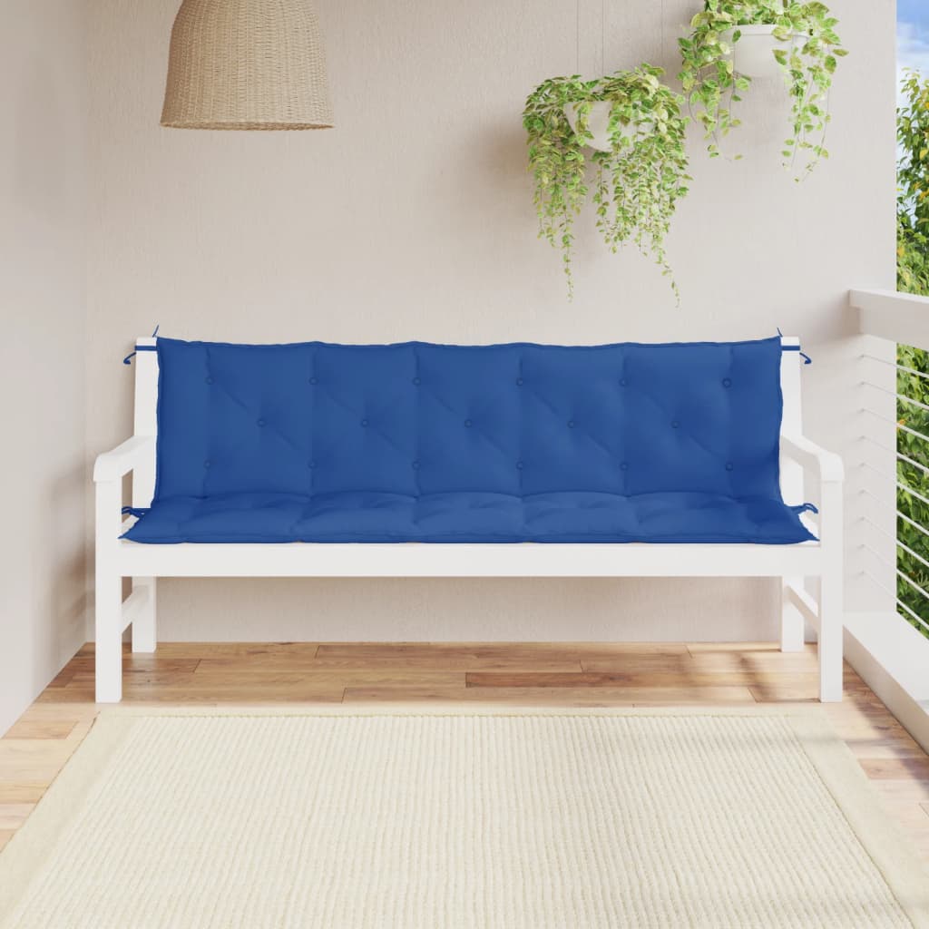 vidaXL Cuscini per Panca 2 pz Blu 180x50x7 cm in Tessuto Oxford