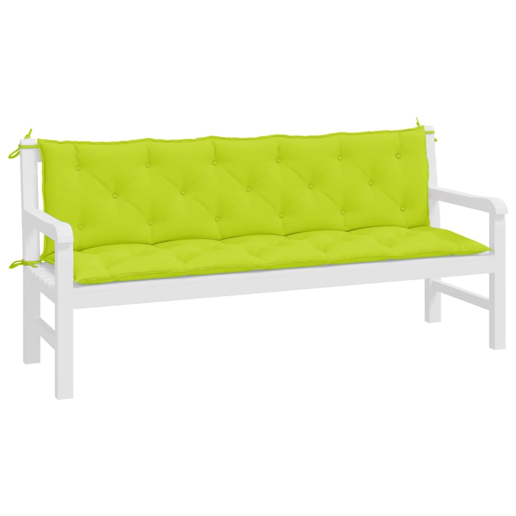 vidaXL Cuscini per Panca 2 pz Verde Intenso 180x50x7 cm Tessuto Oxford