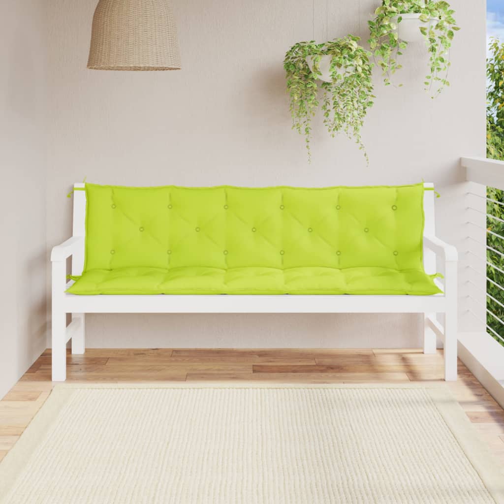 vidaXL Cuscini per Panca 2 pz Verde Intenso 180x50x7 cm Tessuto Oxford