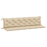 vidaXL Cuscini Panca da Giardino 2pz Beige 200x50x7cm Tessuto Oxford