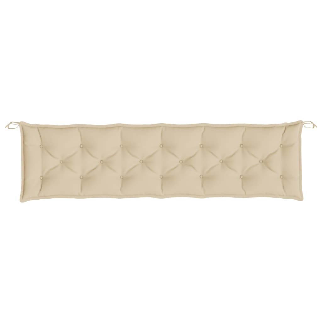 vidaXL Cuscini Panca da Giardino 2pz Beige 200x50x7cm Tessuto Oxford