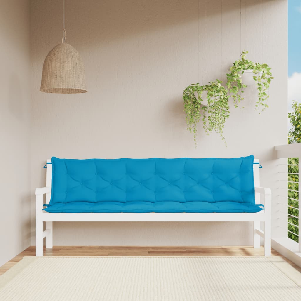 vidaXL Cuscini per Panca 2 pz Azzurri 200x50x7 cm in Tessuto Oxford