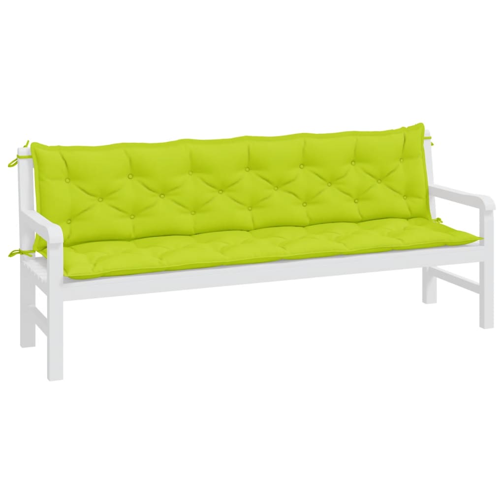 vidaXL Cuscini per Panca 2 pz Verde Intenso 200x50x7 cm Tessuto Oxford