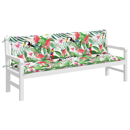 vidaXL Cuscini Panca da Giardino 2pz Multicolore 200x50x7cm in Tessuto