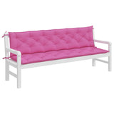 vidaXL Cuscini per Panca da Giardino 2 pz Rosa 200x50x7 cm in Tessuto