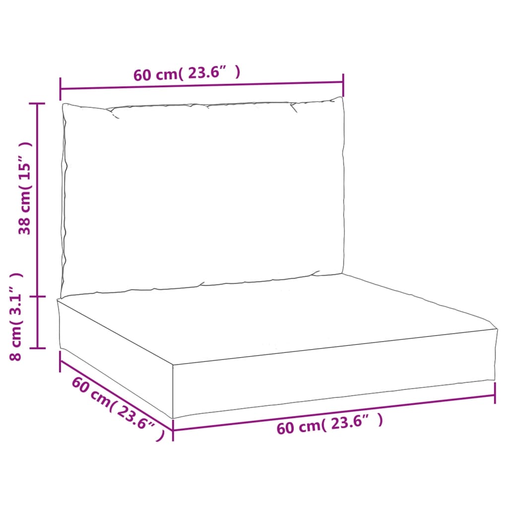 vidaXL Cuscini per Pallet 2 pz Multicolore in Tessuto Oxford