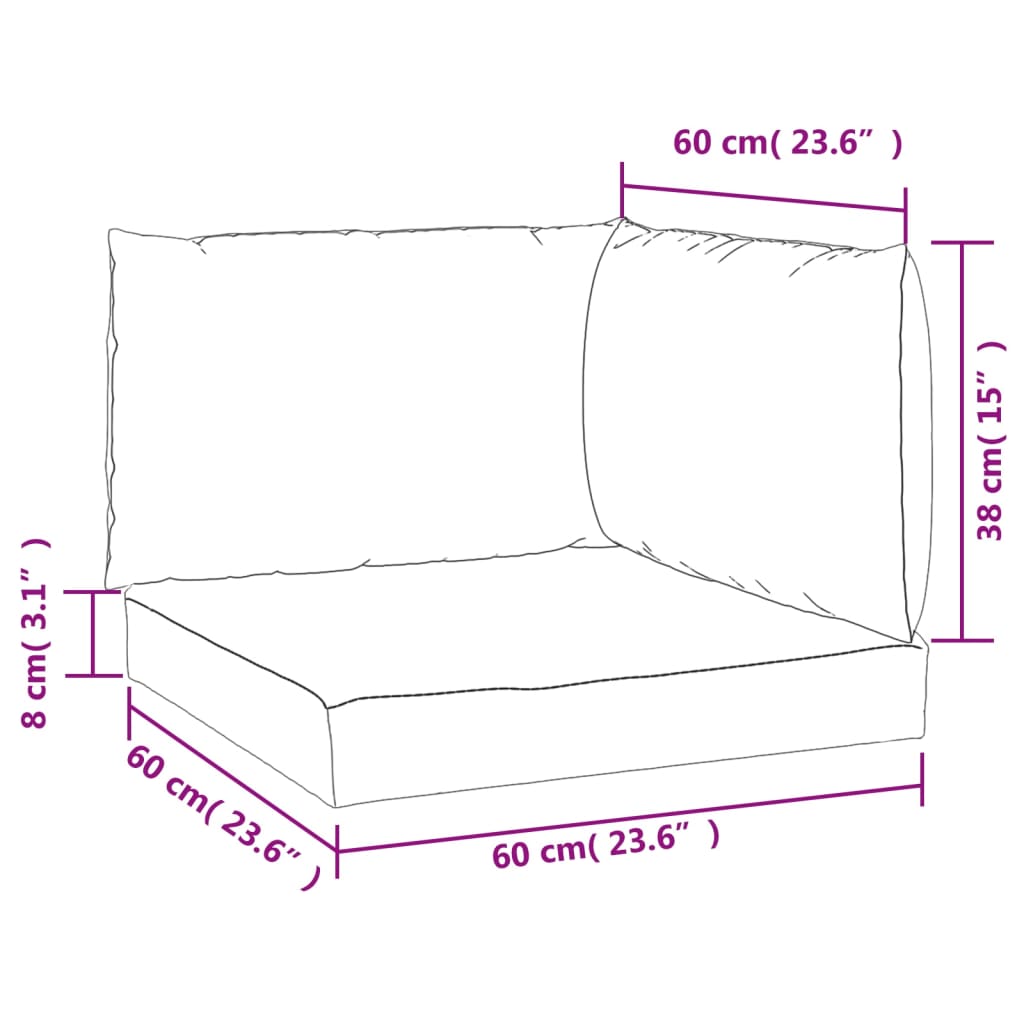 vidaXL Cuscini per Pallet 3 pz Strisce Blu e Bianche Tessuto Oxford