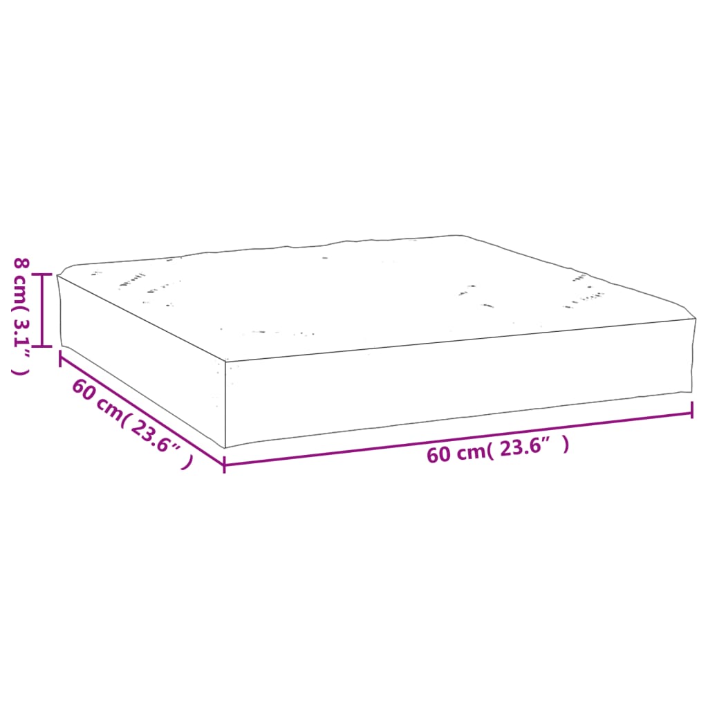 vidaXL Cuscino per Pallet Tortora 60x60x8 cm in Tessuto Oxford