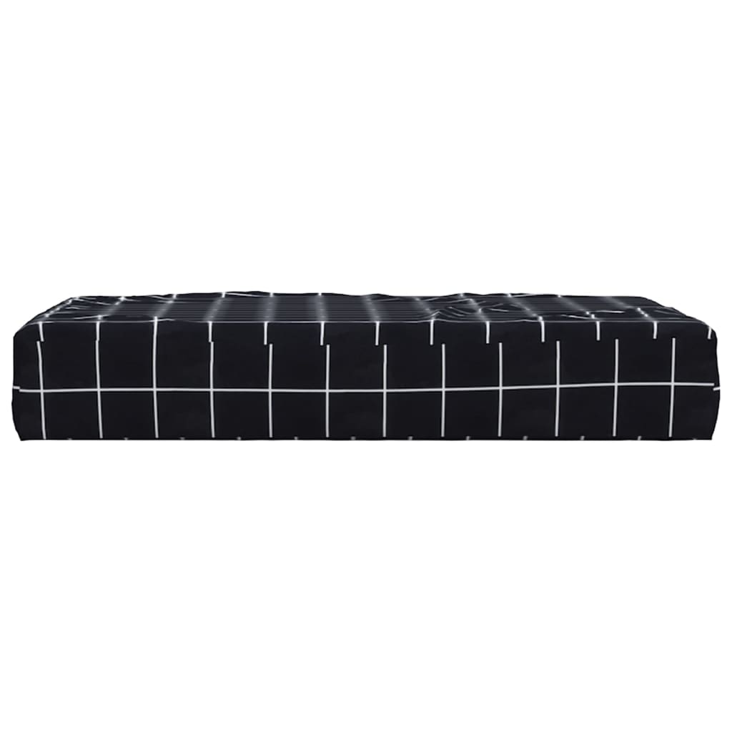 vidaXL Cuscino Pallet Motivo a Quadri Nero 60x60x8 cm Tessuto Oxford