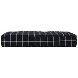 vidaXL Cuscino Pallet Motivo a Quadri Nero 60x60x8 cm Tessuto Oxford