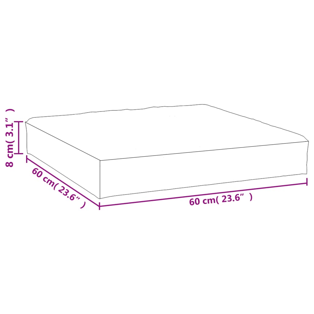 vidaXL Cuscino per Pallet Multicolore 60x60x8 cm in Tessuto Oxford