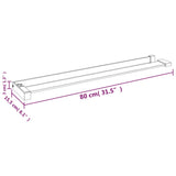 Mensola Doccia a Parete per Doccia Walk-in Nera 80 cm Alluminio