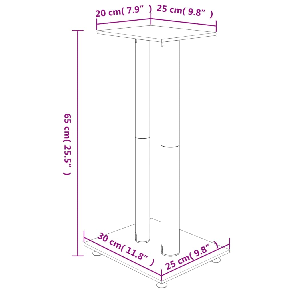 Pedane Casse 2pz Nero Argento Vetro Temperato Design 2 Pilastri