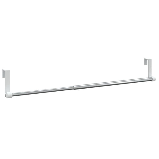 Binari per Tende 2 pz Bianco e Argento 40-60 cm Alluminio