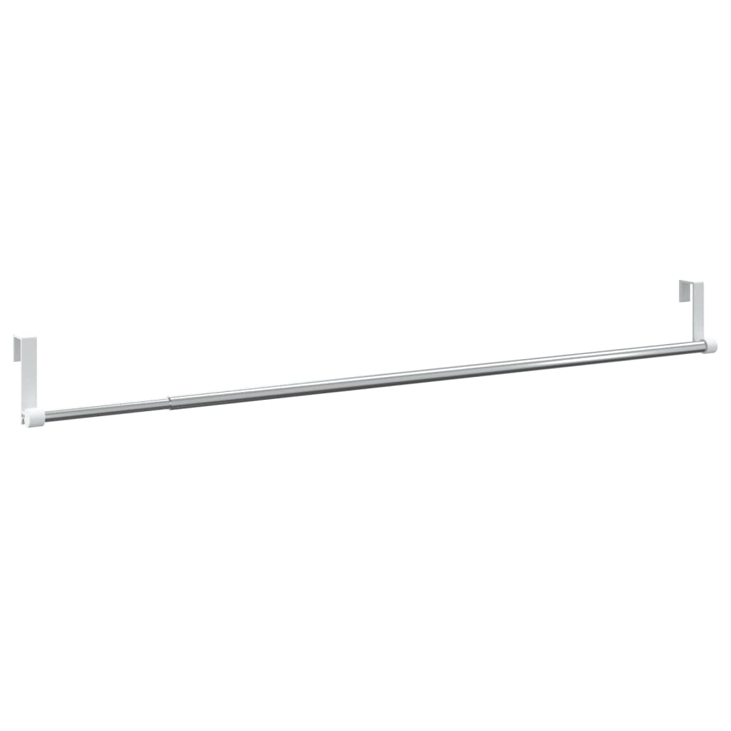 Binari per Tende 2 pz Bianco e Argento 60-105 cm Alluminio