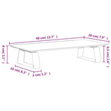 Supporto per Monitor Bianco 40x20x8cm Vetro Temperato e Metallo