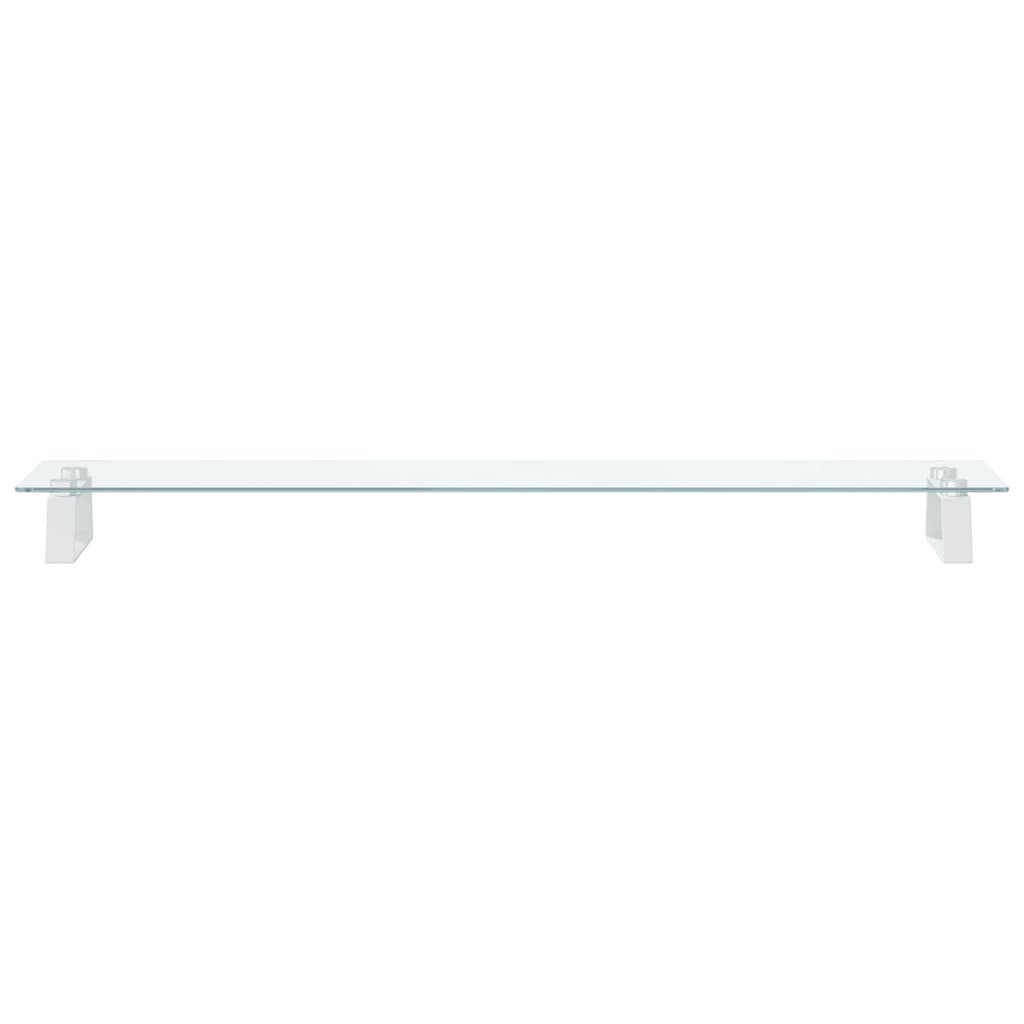 Supporto per Monitor Bianco 100x20x8cm Vetro Temperato Metallo