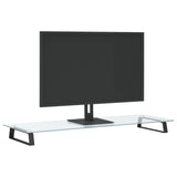 Supporto per Monitor Nero 100x35x8cm Vetro Temperato e Metallo