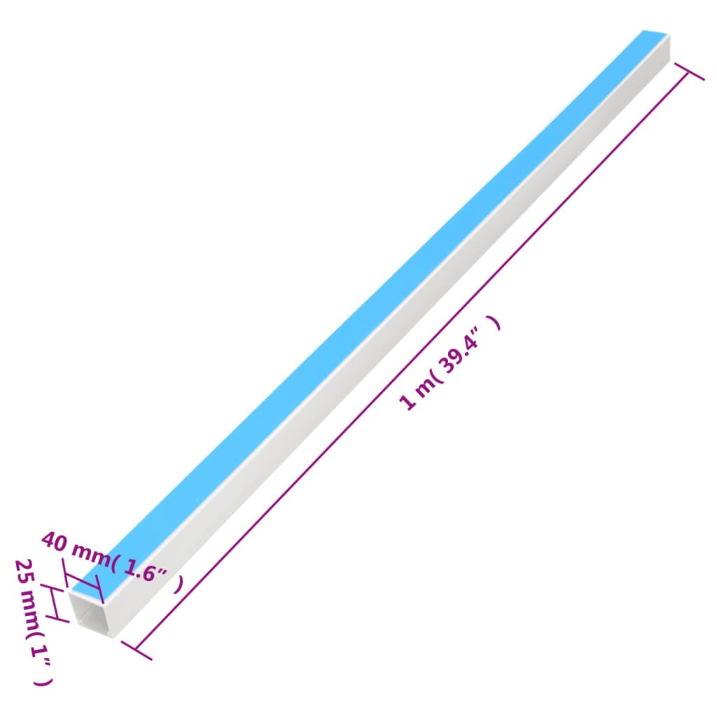 Canalina per Cavi Autoadesiva 40x25 mm 10 m in PVC