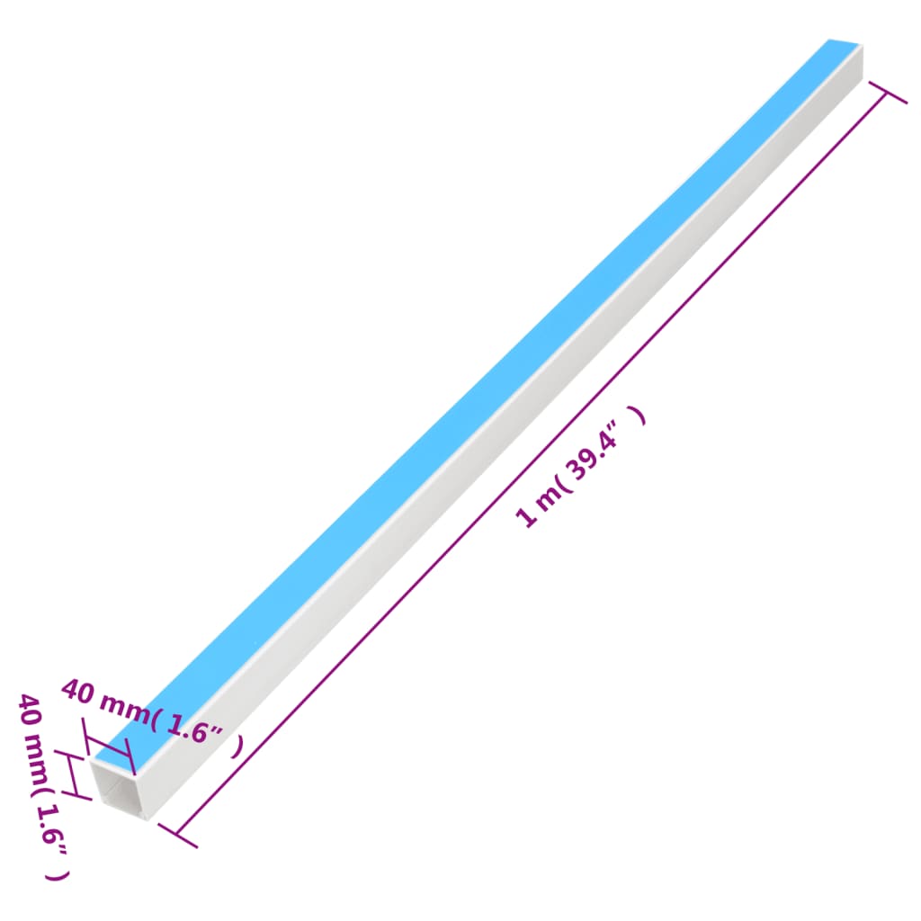 Canalina per Cavi Autoadesiva 40x40 mm 10 m in PVC