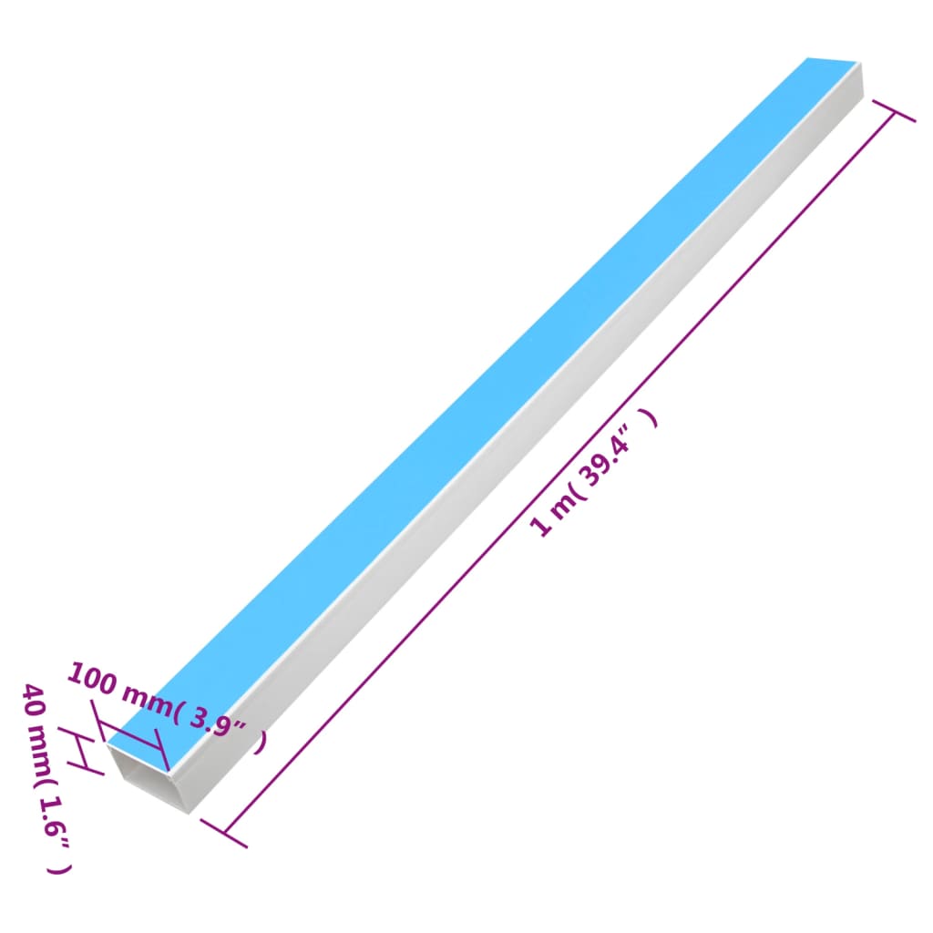 Canalina per Cavi Autoadesiva 100x40 mm 10 m in PVC