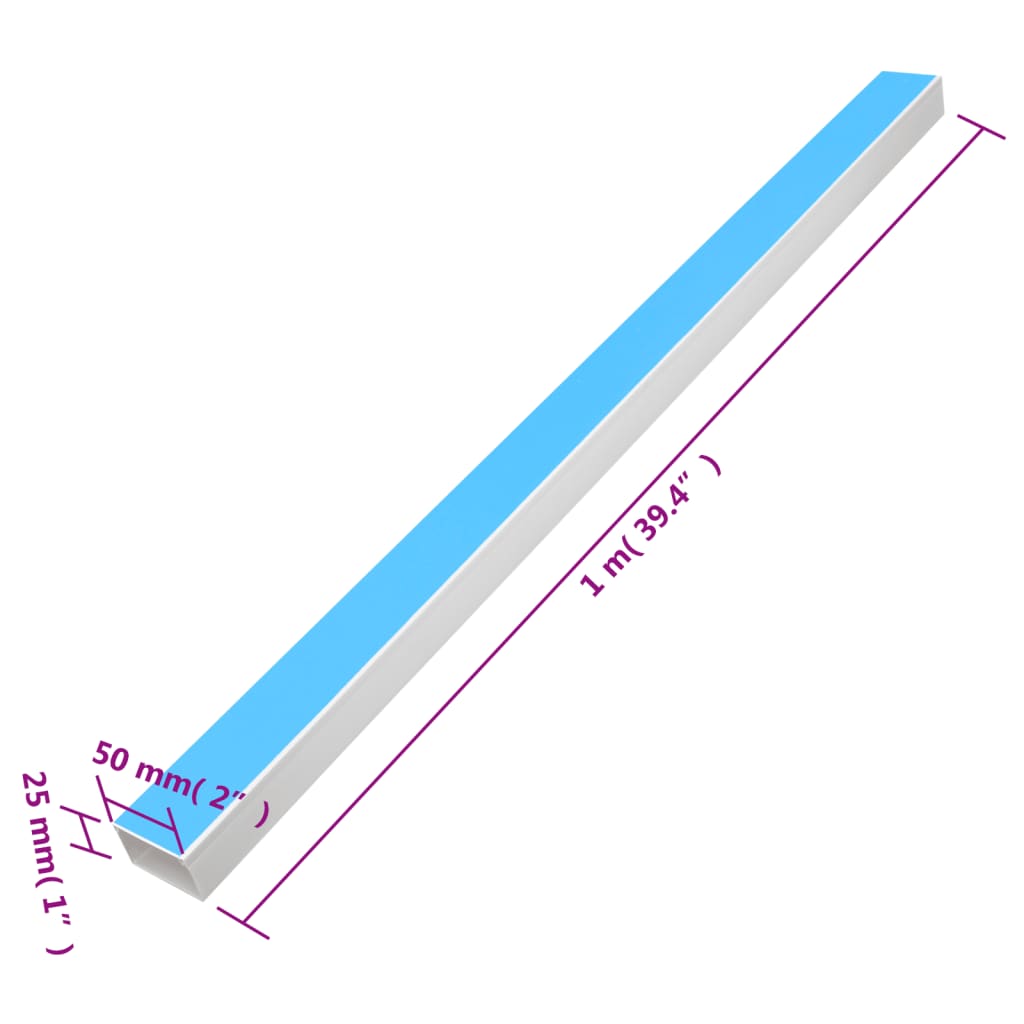 Canalina per Cavi Autoadesiva 50x25 mm 10 m in PVC