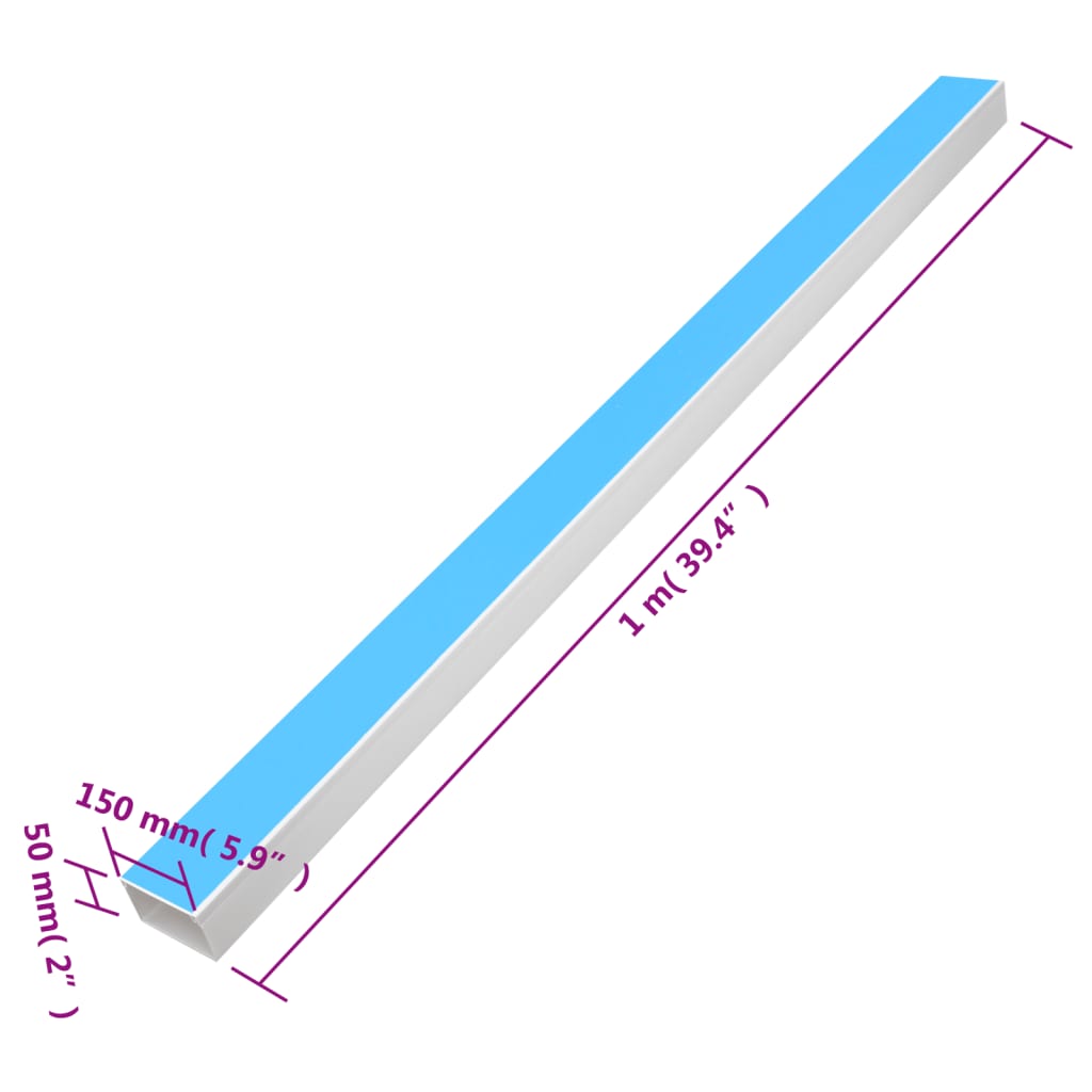 Canalina per Cavi Autoadesiva 150x50 mm 10 m in PVC