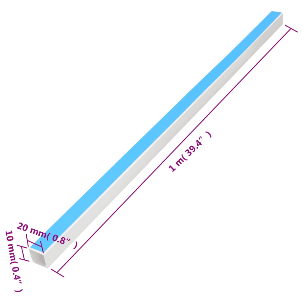 Canalina per Cavi Autoadesiva 20x10 mm 30 m in PVC