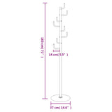 Appendiabiti Bianco 183 cm in Ferro Verniciato a Polvere