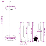 Set Attrezzi per Caminetto 5 pz 18x66 cm in Acciaio